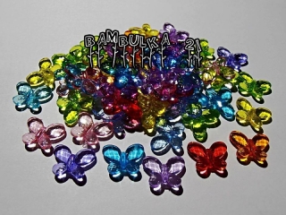 Akryloví motýlci 17mm x 13mm - mix - balení 10ks