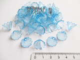 Akrylové zvonečky, kytičky - sukýnky - kaplíky 1ks 15x10mm, barva modrá čirá