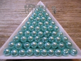 Akrylové perličky 6mm, barva tyrkysová, "voskovaná" - balení 40ks 