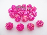  Akrylové kuličky "maliny" cca 15mm, barva růžová, 1ks (II. jakost)