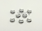Skleněný komponent - mezidíl - kočka s podélným průtahem, cca 10x8mm, barva "kovová", 1ks