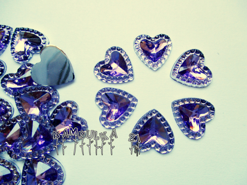 Akrylové srdíčko 11mm, purple