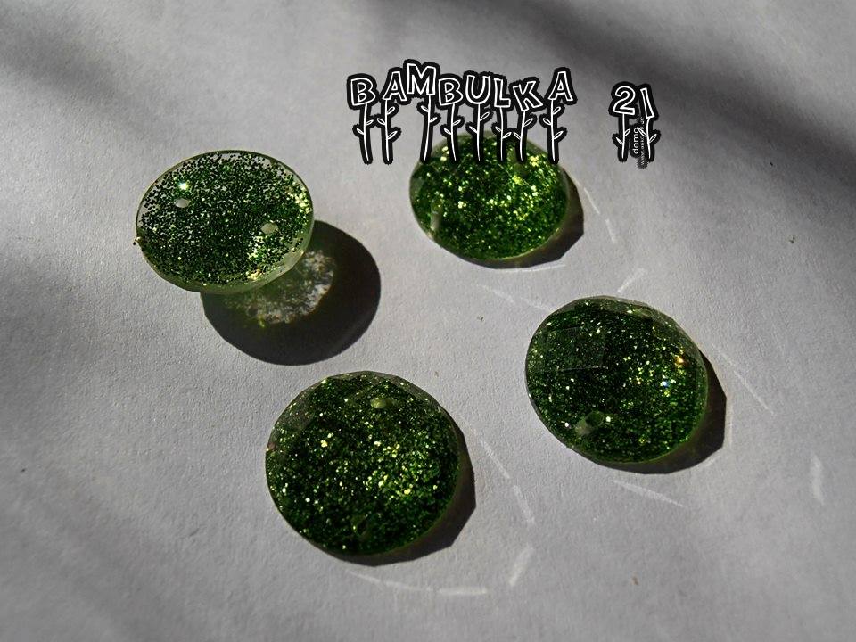 Akrylový kamínek do zelena, 14mm