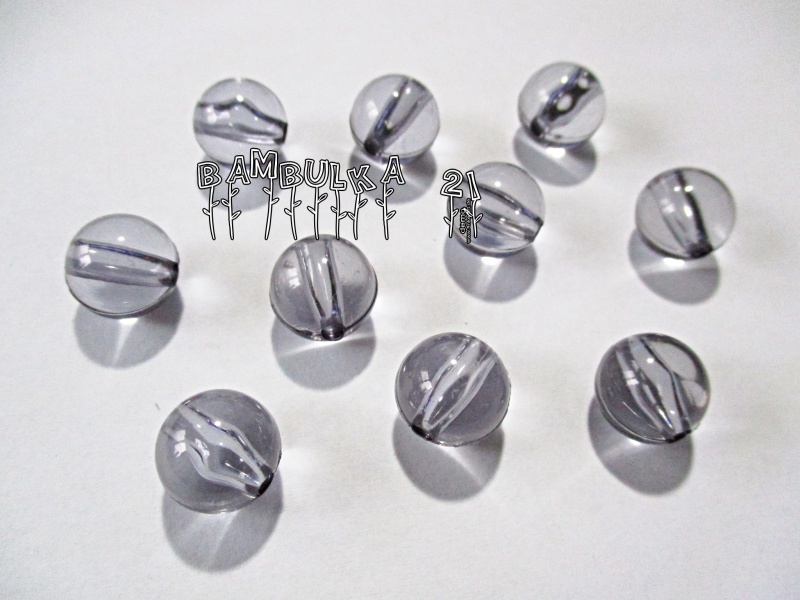 Akrylové kuličky 12mm - průhledné šedé - 1ks