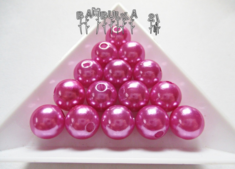  Akrylové perličky cca 10mm Barva: růžová "voskovaná" - 1ks