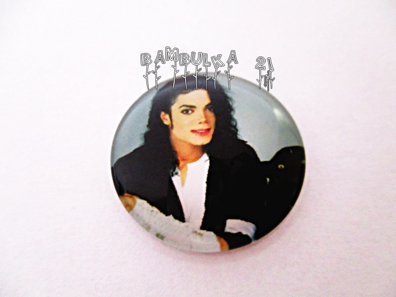Skleněný kabošon 25mm - Michael Jackson