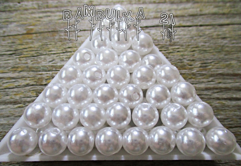  Akrylové perličky cca 8mm Barva: bílá "voskovaná" cca 20ks