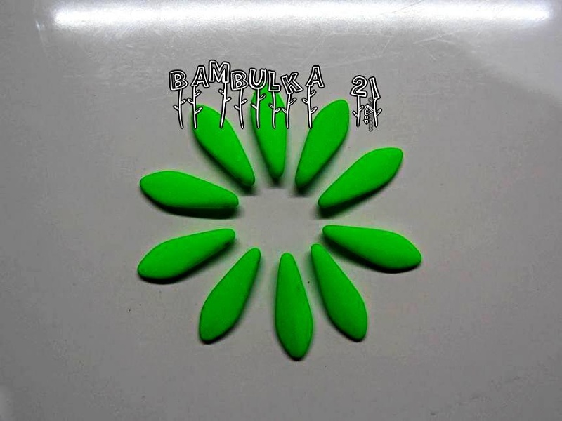  Neonové jazýčky zelené, cca 15mm x 6mm - balení 10ks