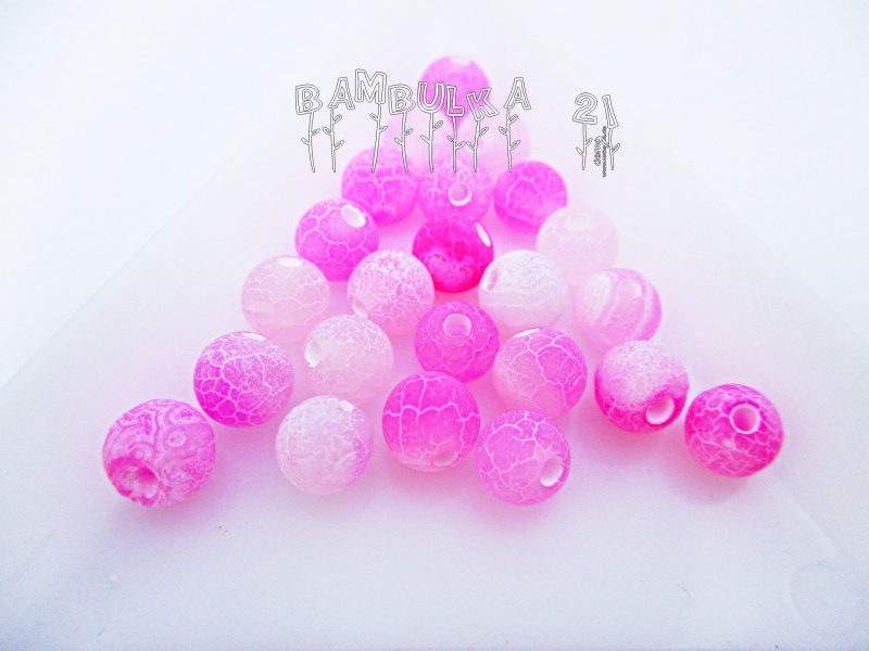 Achát pink matný - Korálky z minerálů - cca 6mm