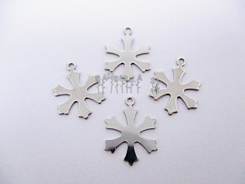 Přívěsek vločka 19,5 x 15mm z chirurgické oceli 304, 1ks