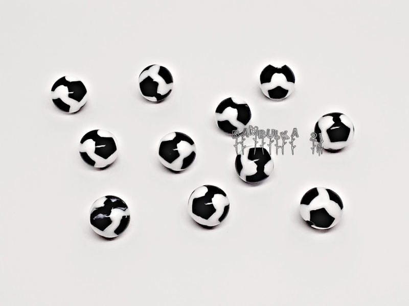 Akrylové kuličky 12mm - fotbalový míč, 1ks