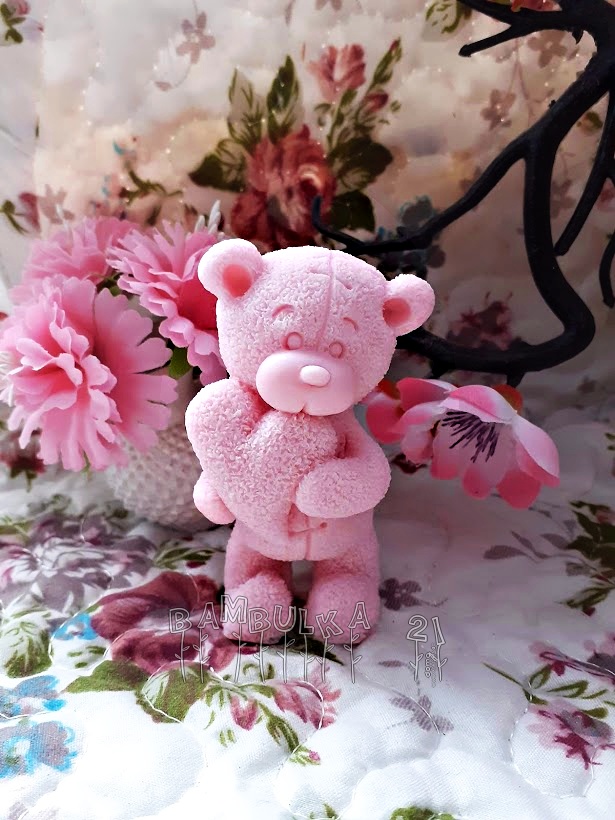 Medvídek se srdíčkem, růžový, vůně: Květinová zahrada(Balíkovna nebo Zásilkovna)