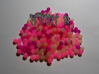 Skleněné kuličky cca 4mm, růžový mix