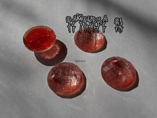 Akrylový kamínek do červena, 14mm
