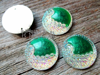 Akrylový kamínek 25mm, peacock green