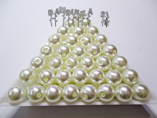  Akrylové perličky cca 8mm Barva: slonová kost "voskovaná" - cca 20ks