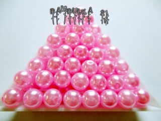  Akrylové perličky cca 8mm Barva: světle růžová "voskovaná" - cca 20ks