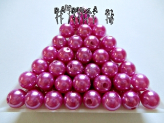  Akrylové perličky cca 8mm Barva: fialová "voskovaná" - cca 20ks