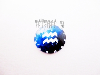 Kabošon znamení zvěrokruhu - vodnář - barva modrá - 20mm