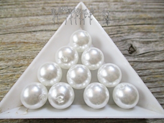  Akrylové perličky cca 12mm Barva: bílá "voskovaná" - 1ks