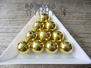 Akrylové perličky 12mm, barva "zlatá" lesklá - 1ks
