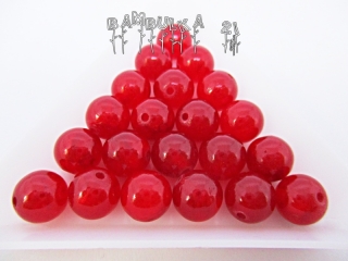 Jadeit Red /barvený/ - Korálky z minerálů - cca 8mm