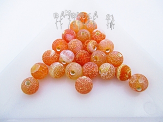 Achát Tangerine matný - Korálky z minerálů - cca 6mm