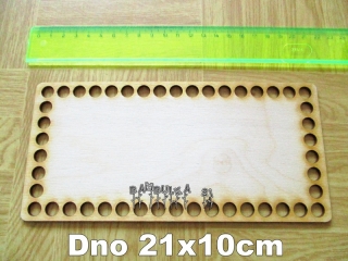 Dřevěný spodní díl na kapesníky, obdelník 21x10cm, s dírkami k obháčkování