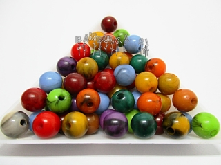 Akrylové kuličky cca 8x7,5mm, "imitace minerálů", mix barev - balení cca 20ks