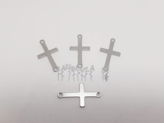 Přívěsek - mezidíl - kříž z chirurgické oceli 23x12,5mm, 1ks