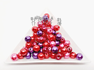 Voskované skleněné perličky cca 6mm, barevný mix 3., balení 20ks