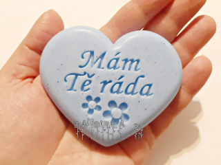 Srdce MÁM TĚ RÁDA, cca 50g, vůně: Konvalinky (Balíkovna nebo Zásilkovna)